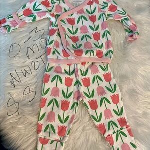 NWOT Floral Kids outfit - Pink and Green